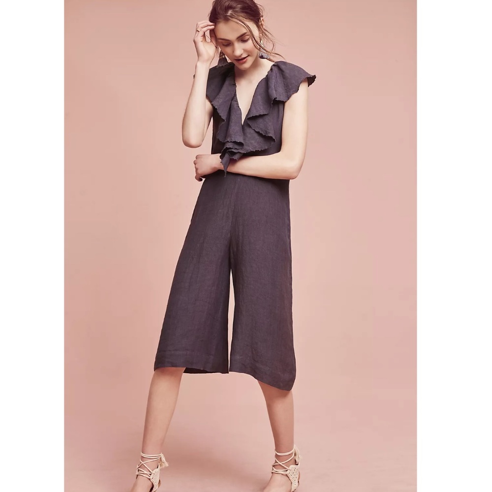 Anthropologie, Cascada Linen-Blend Jumpsuit Maria Stanley, Excellent Condition